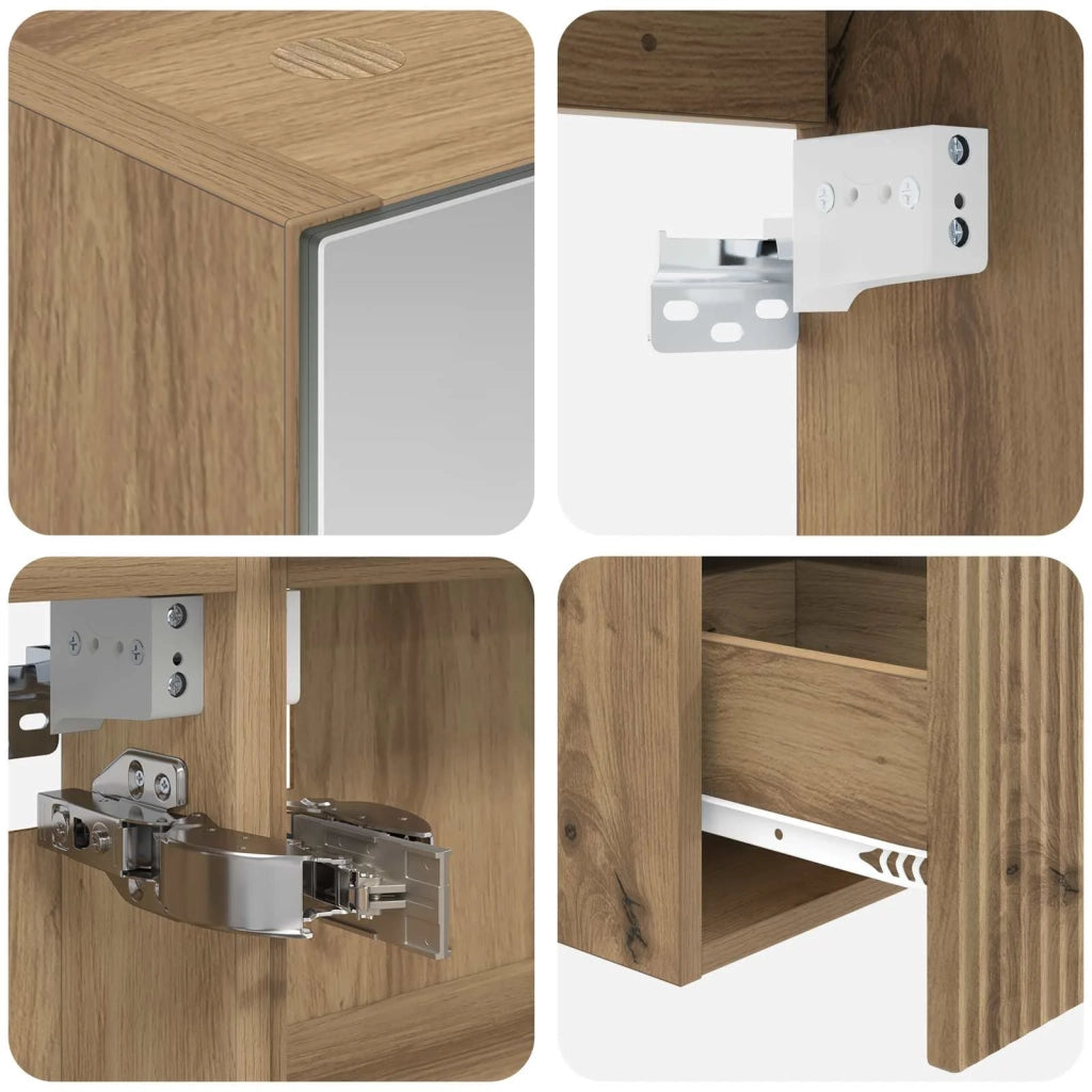 Set di Armadi da Bagno 4 pz Rovere Artigianale 3406422