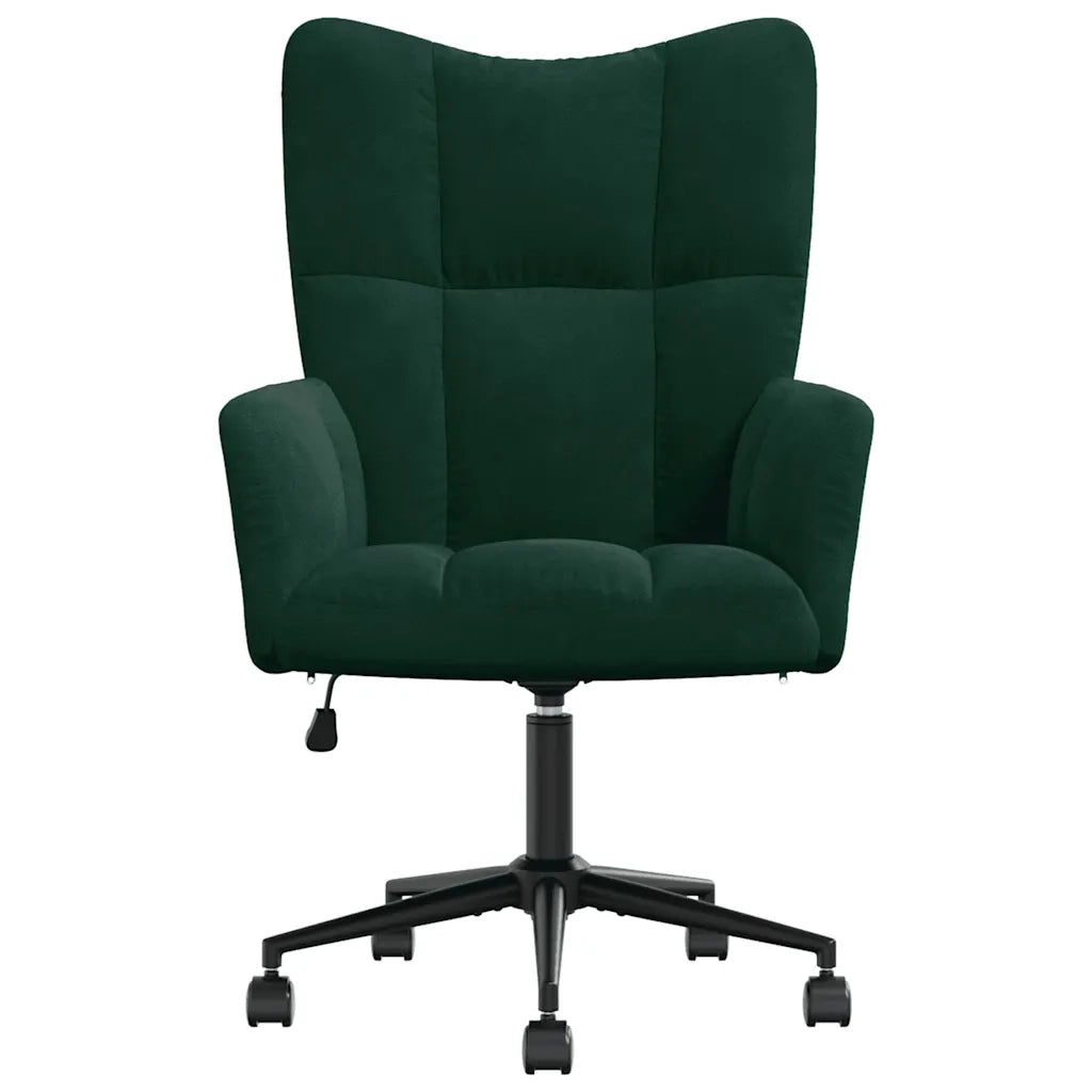 Sedia Relax Verde Scuro in Velluto 328174