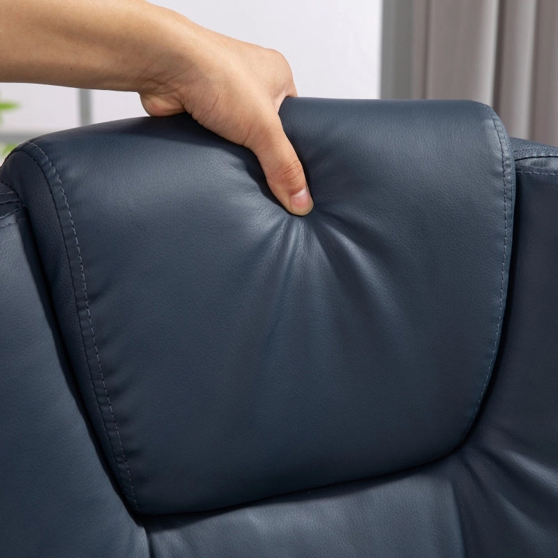 SEDIA UFFICIO Massaggiante 67x67x111-121 cm Pelle Blu