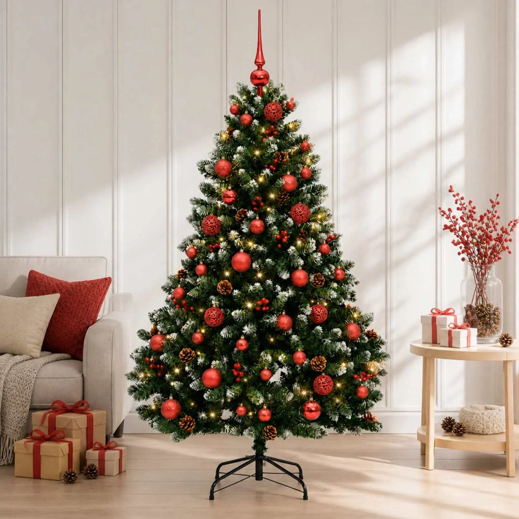 Albero di Natale artificiale verde con palline 180 cm 300 LED 3466885