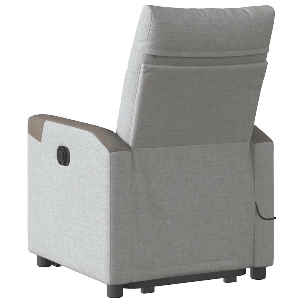 Poltrona Alzapersona Massaggi Elettrica Grigio Nuvola Tessuto 3324104