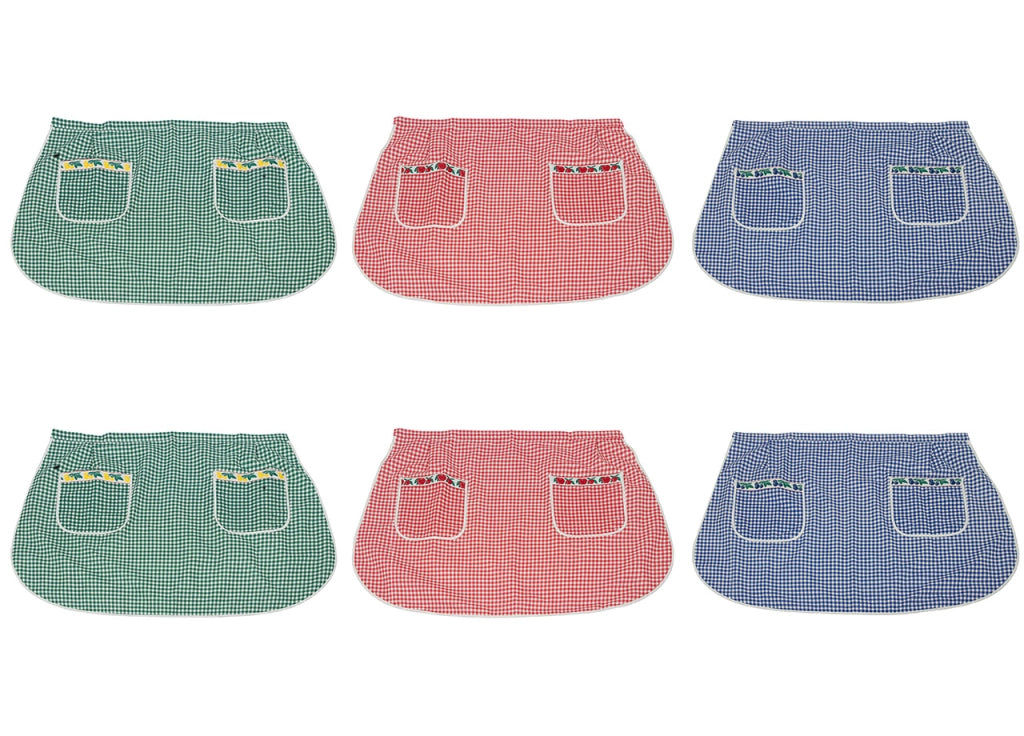 Pack 6 Pezzi Grembiule Cucina Chef Casa Barbecue Con Tasche Dis. Quadretti Modello Alberica