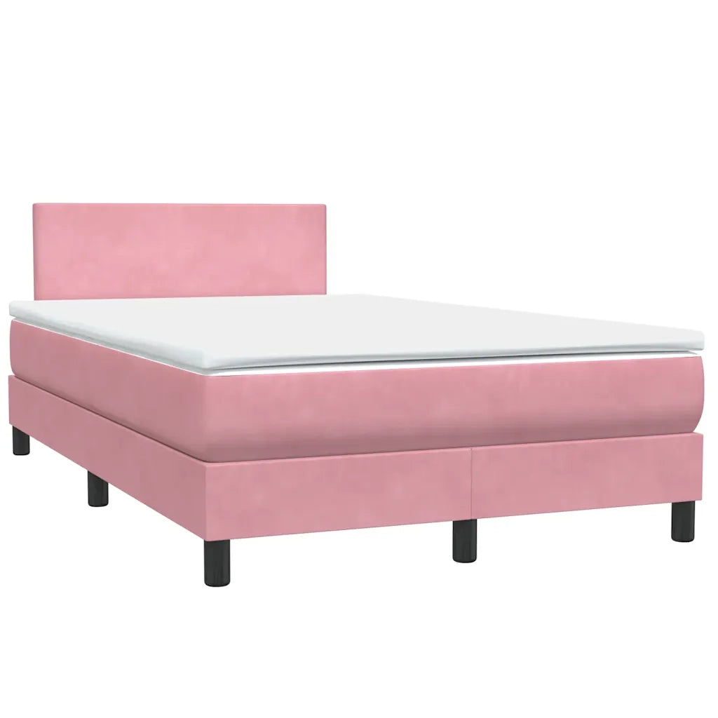 Letto a Molle con Materasso e LED Rosa 120x220 cm in Velluto 3316736