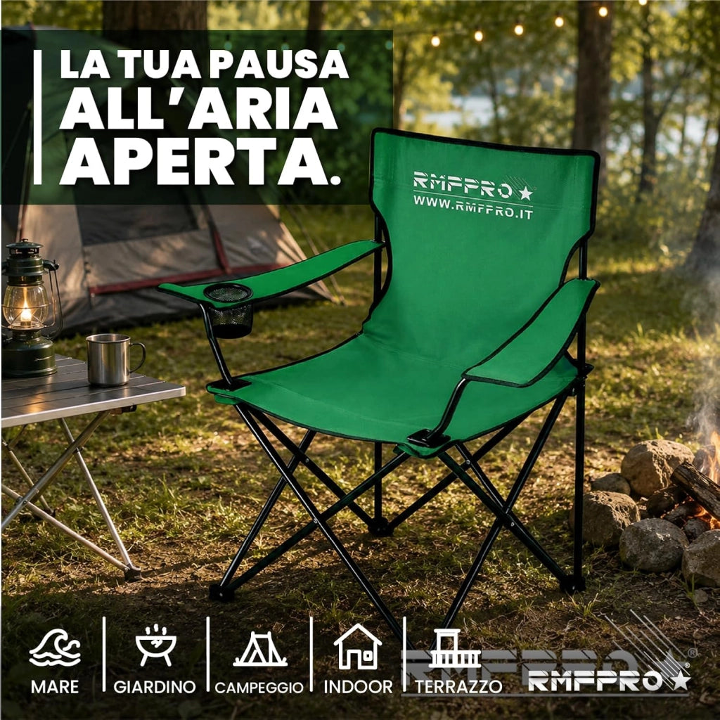 RMF PRO SET 2 SEDIE DA CAMPEGGIO VERDE