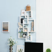 Mensola da parete 49,5x10,2x86 cm con 9 vani in legno di abete bianco