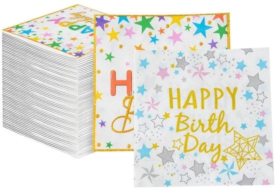 Servetten di carta - Festa di compleanno - Colorati - 40 pezzi - Decorazione - 33 x 33 cm - Adatto per bambini