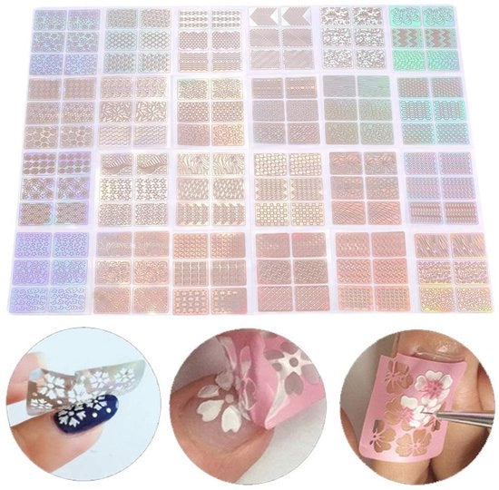 Decorazioni per unghie in stile argento brillante - Adesivi per unghie - Materiale PVC - Stile elegante - Ideali per DIY - Adatti per adulti
