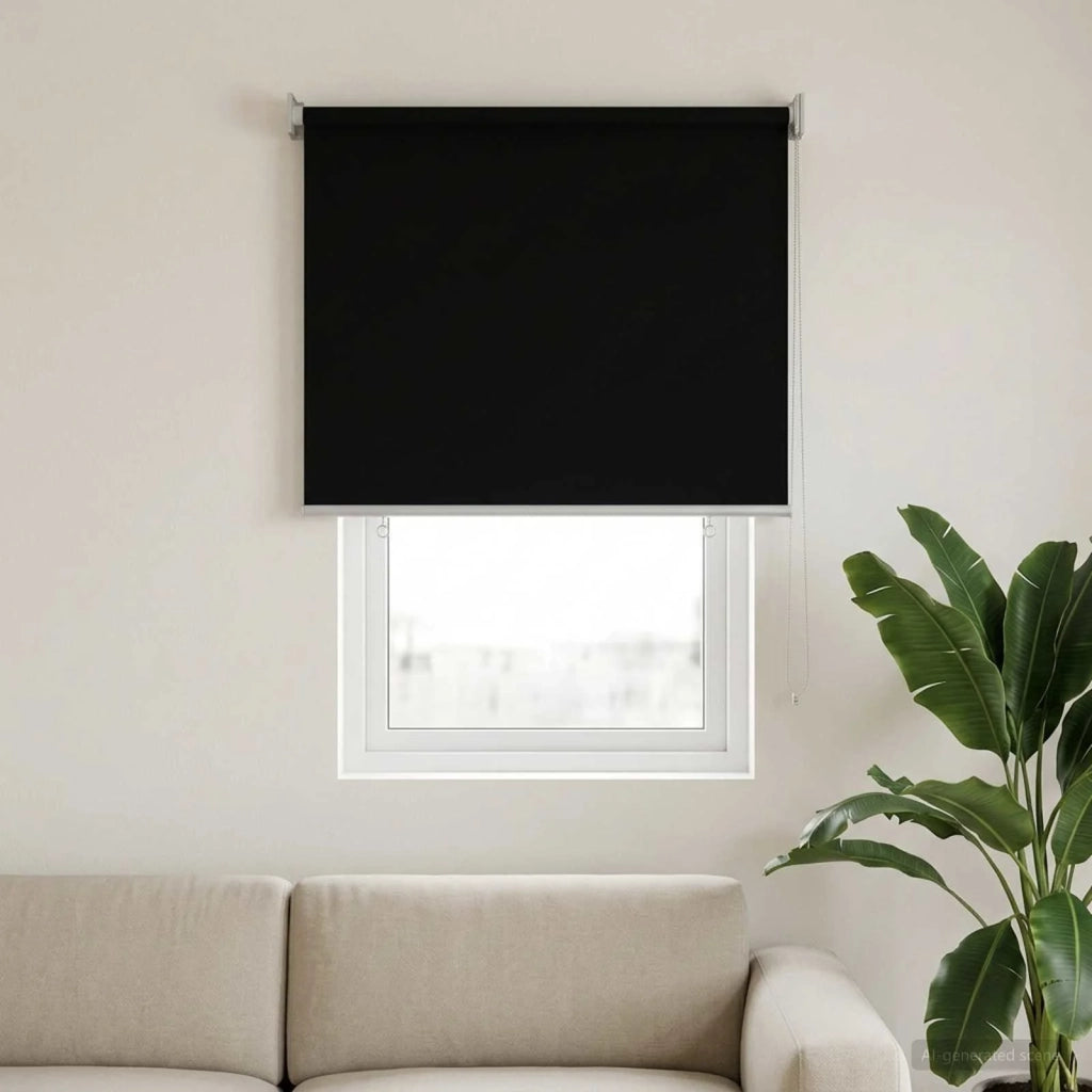 Voletta a rullo | Tenda a rullo con protezione UV Nero 80 x 140 cm Poliestere