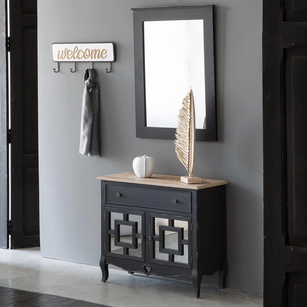 Mobile da ingresso in legno nero 83x36x72h