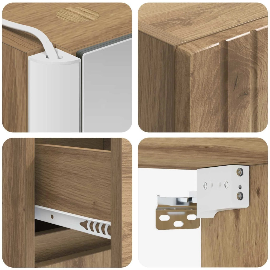 Set di Armadi da Bagno 5 pz Rovere Artigianale 3407358