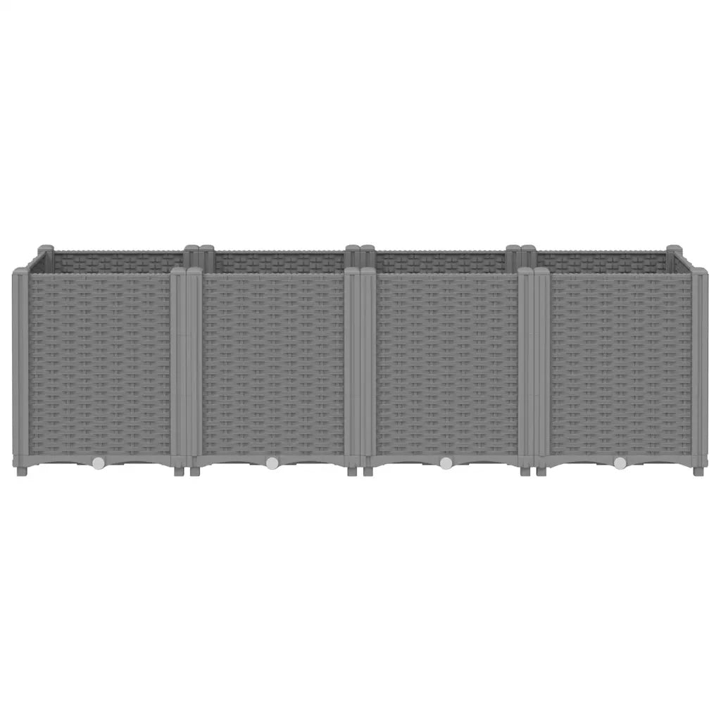 Fioriera da Giardino Grigio Chiaro 160x40x53 cm in PP 367857