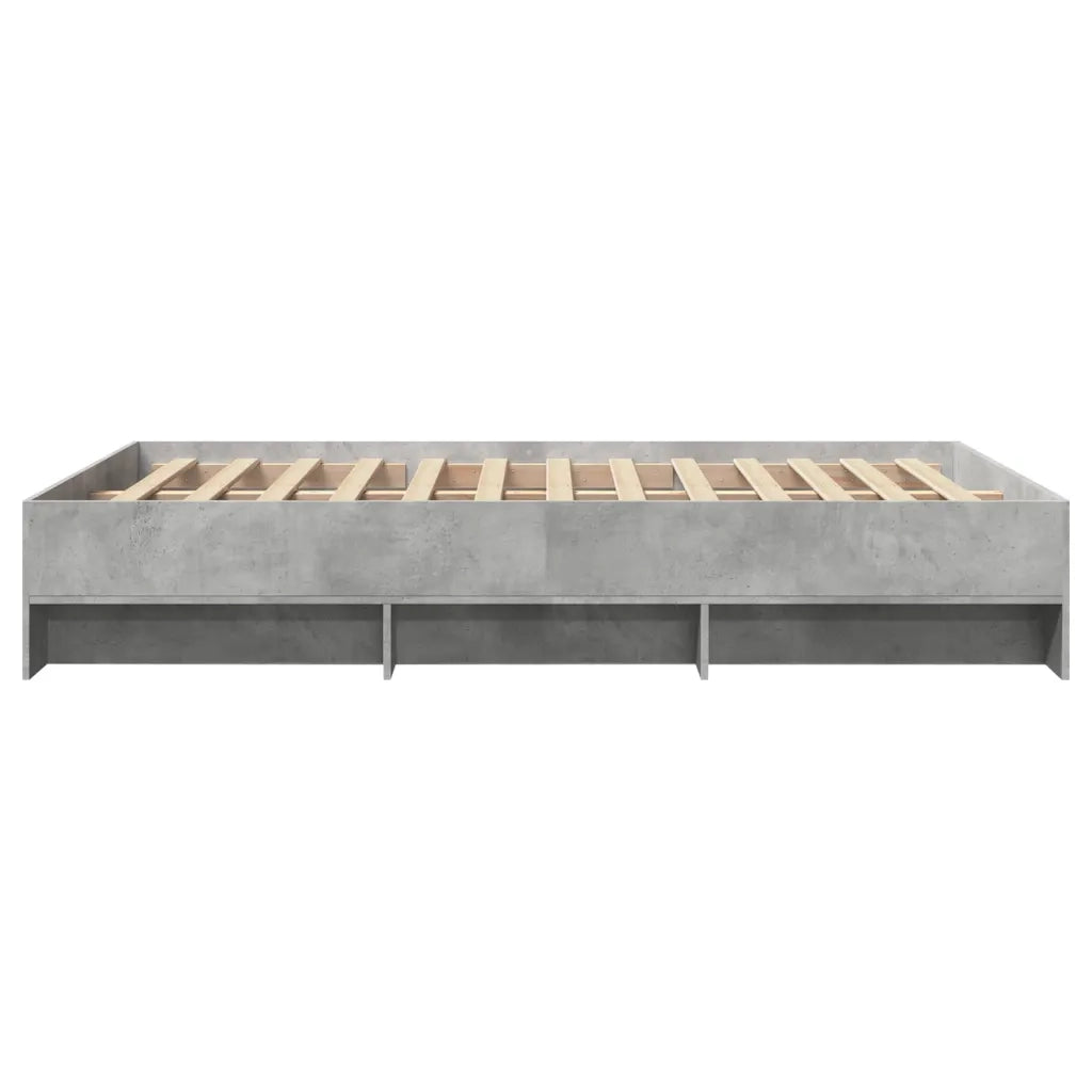 Letto matrimoniale | Letto per adulti | Giroletto Grigio Cemento 135x190 cm in Legno Multistrato