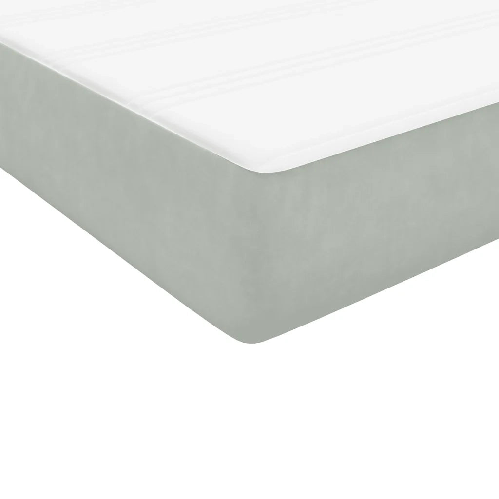 Giroletto a Molle con Materasso Grigio Chiaro 160x210cm Velluto 3315927