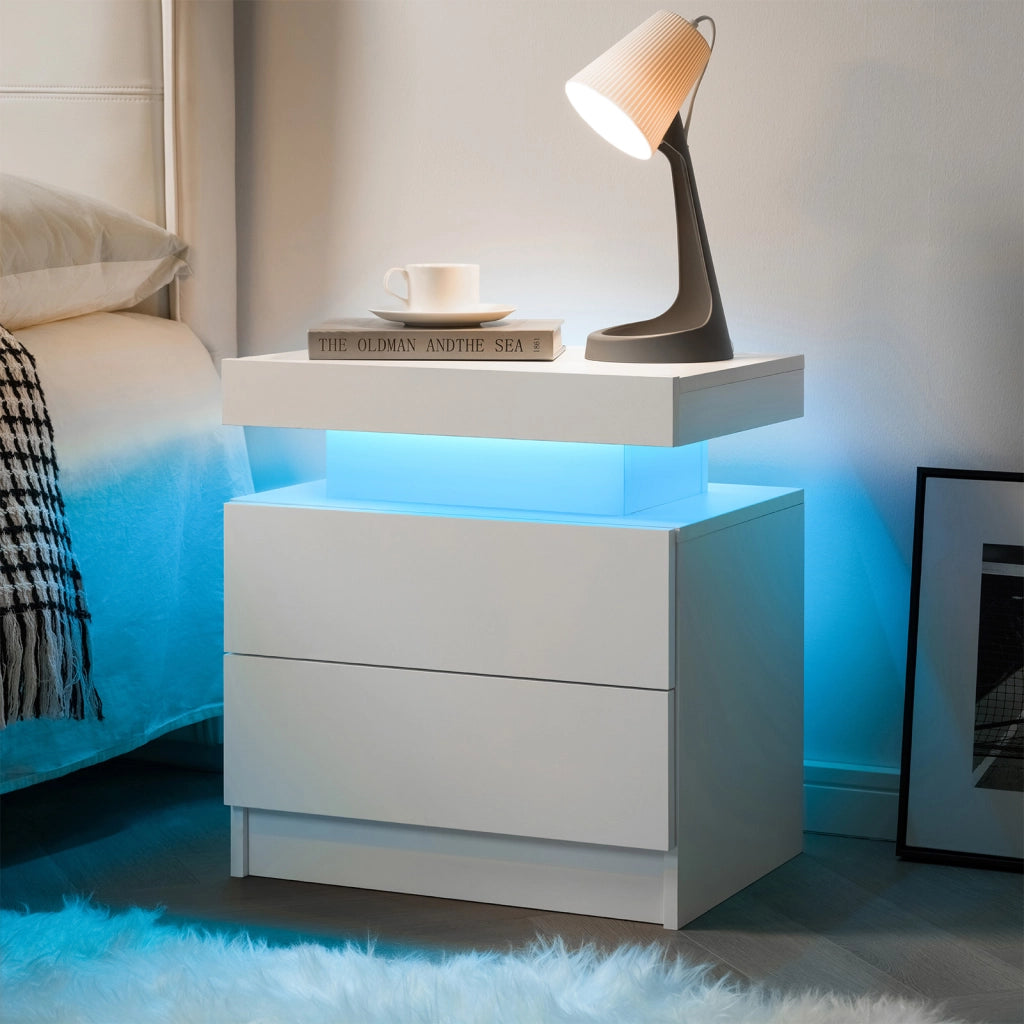 Cassettiera comodino con 2 cassetti ¨C Minimal ¨C Bianco, ideale per camera da letto