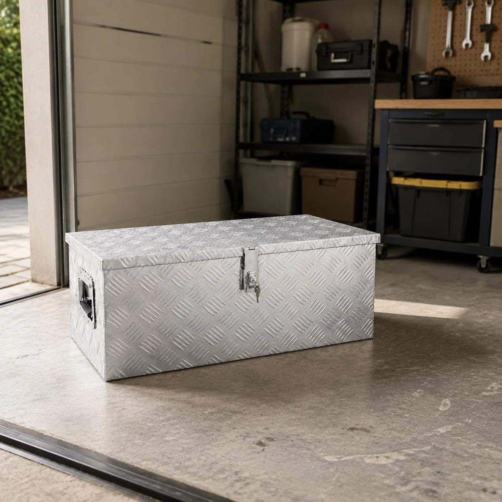Storage Box Silver 80x39x30 Cm Aluminum