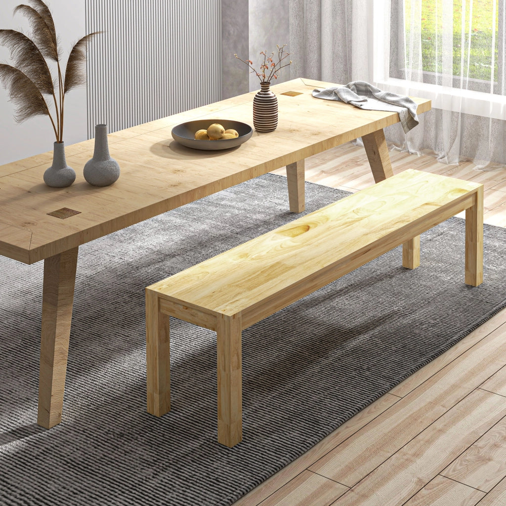 Panca 150x33x45 cm 3 posti in legno di pino naturale