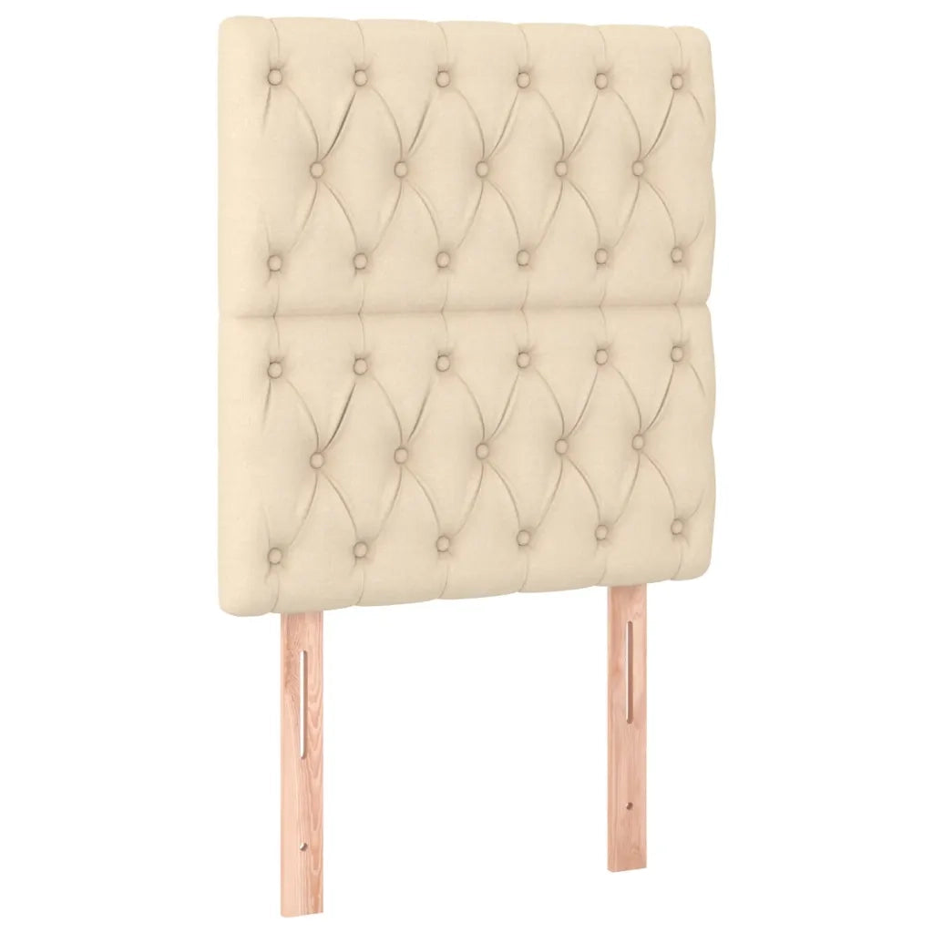 Letto singolo | Letto per adulti | Giroletto a Molle con Materasso Crema 80x200 cm inTessuto