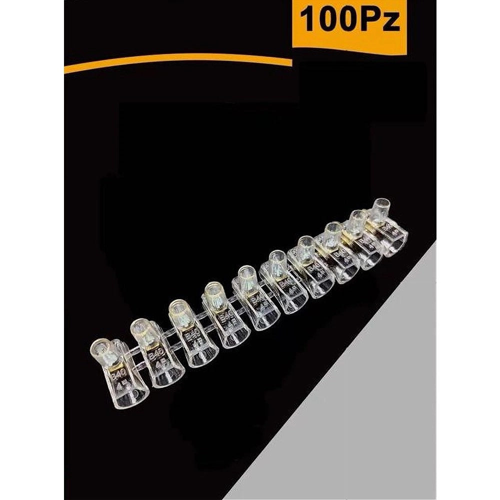 Trade Shop - Set 100pz Morsetto A Cappuccio Unipolare Trasparente Per Cavi Sezione 6 Mm Ms-60 -