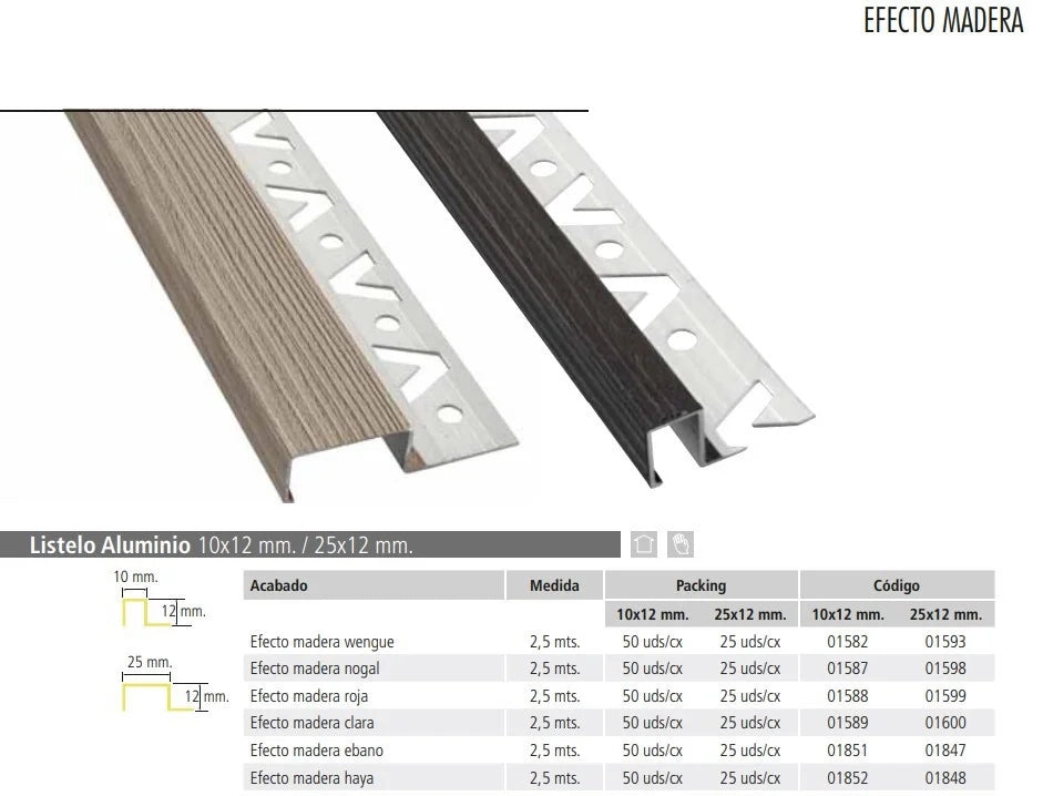 Listello effetto legno 25x12 eba no