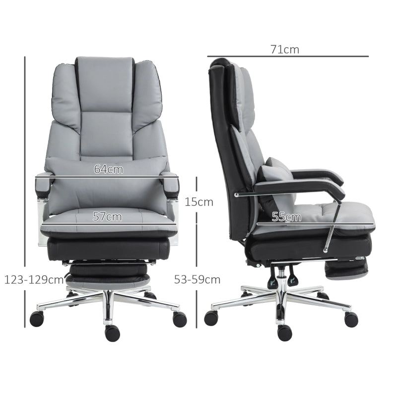 SEDIA UFFICIO ergonomica regolabile 63x71x123-129 cm Grigio