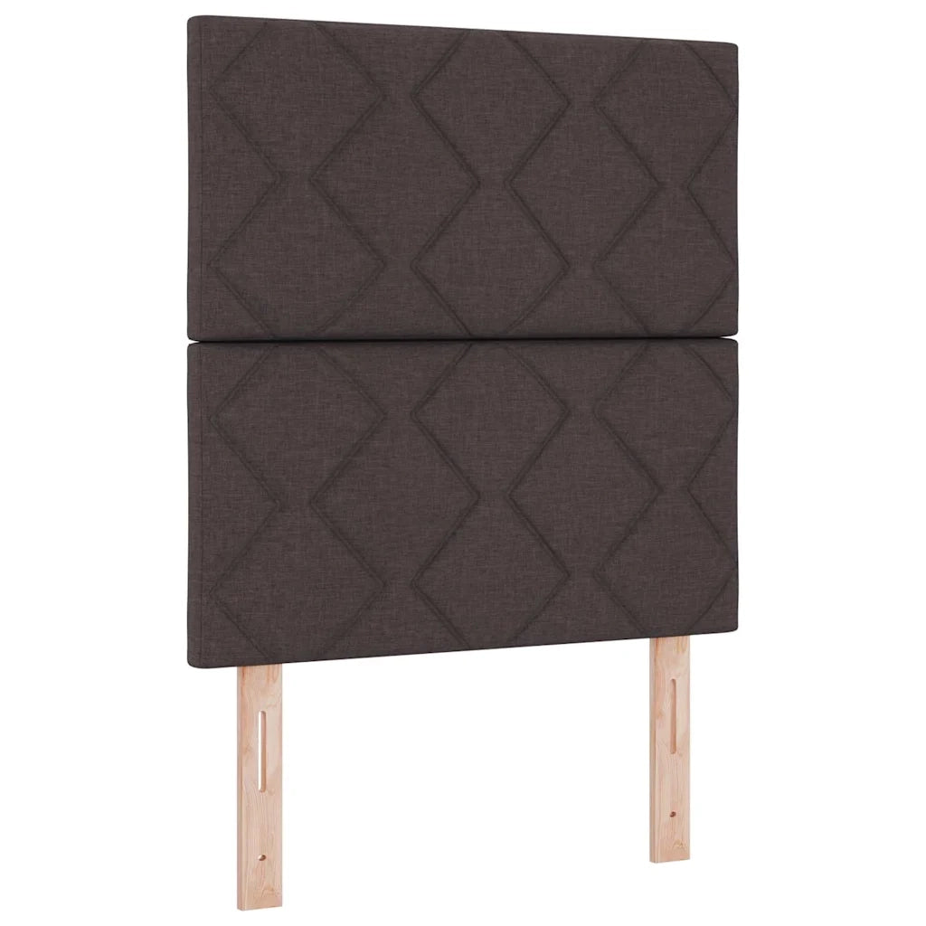 Letto a molle con materasso Marrone Scuro 80 x 200 cm Tessuto