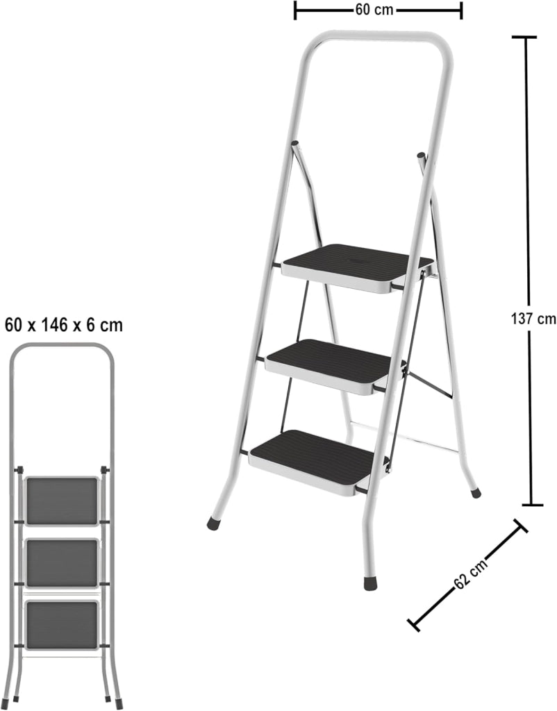 Scala a 3 gradini con tappeto antiscivolo made in italy mod.Security COLOMBO