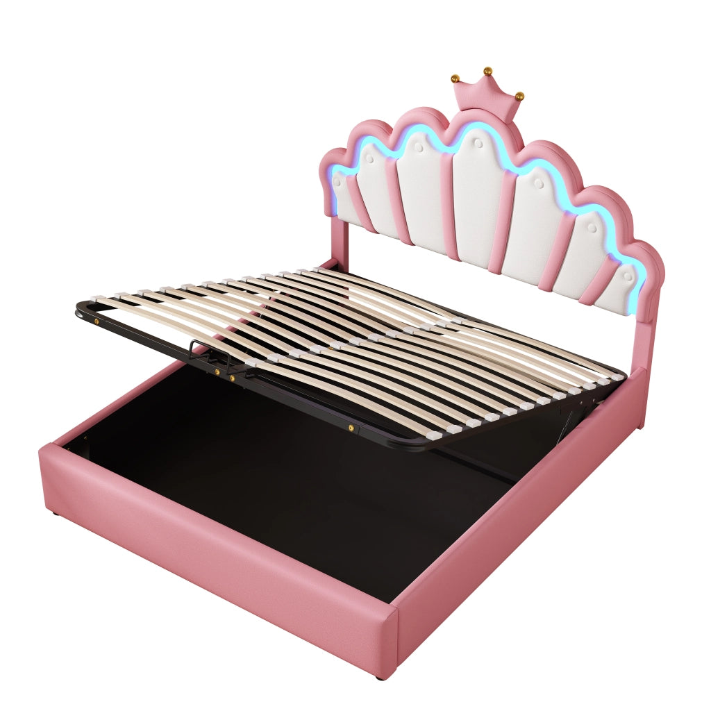 letto imbottito pu rosa 140 x 200 cm