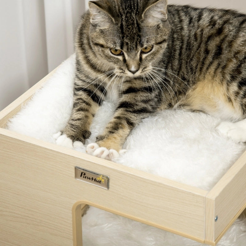 Tana per gatti a 3 livelli con due rifugi; cuccia superiore; cuscini lavabili e gioco con topo 34 × 34 × 60 cm