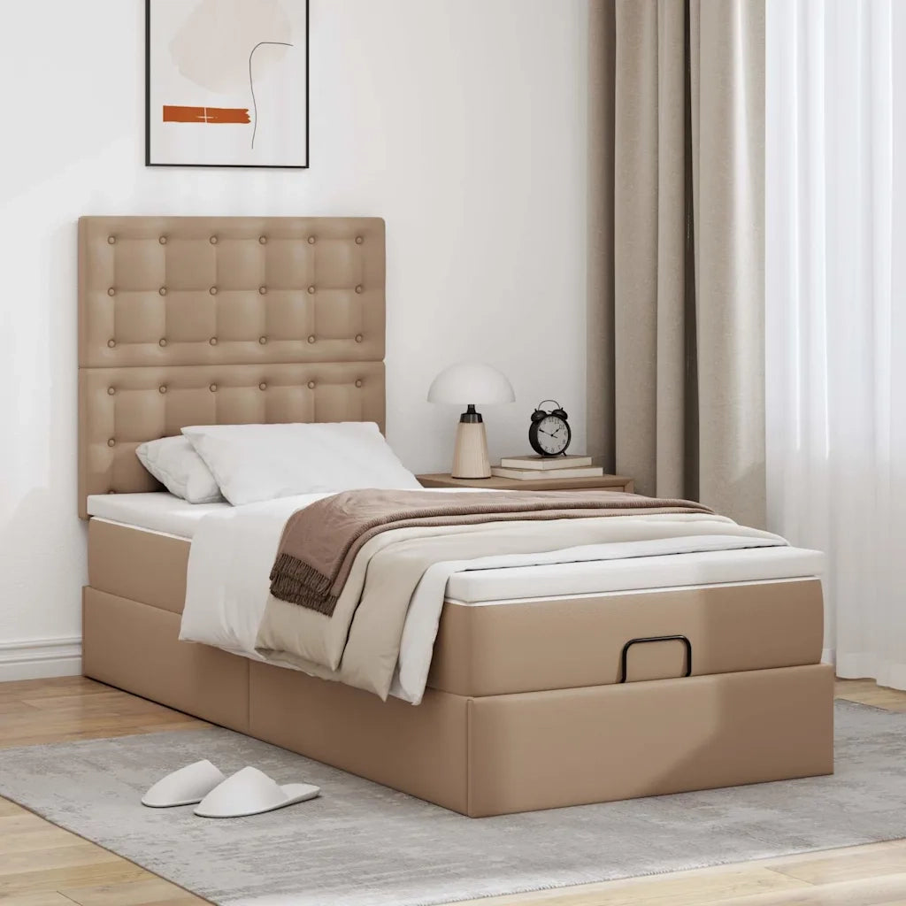 Struttura Letto Pouf con Materasso 90x190 cm Similpelle 3313829
