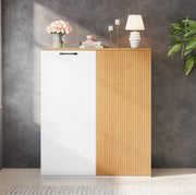 Armadio Archivio Moderno 80x40x110 cm in MDF Bianco e Rovere con Ante Soft-Close