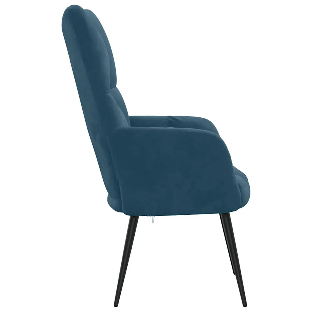 Sedia Relax Blu in Velluto 328083