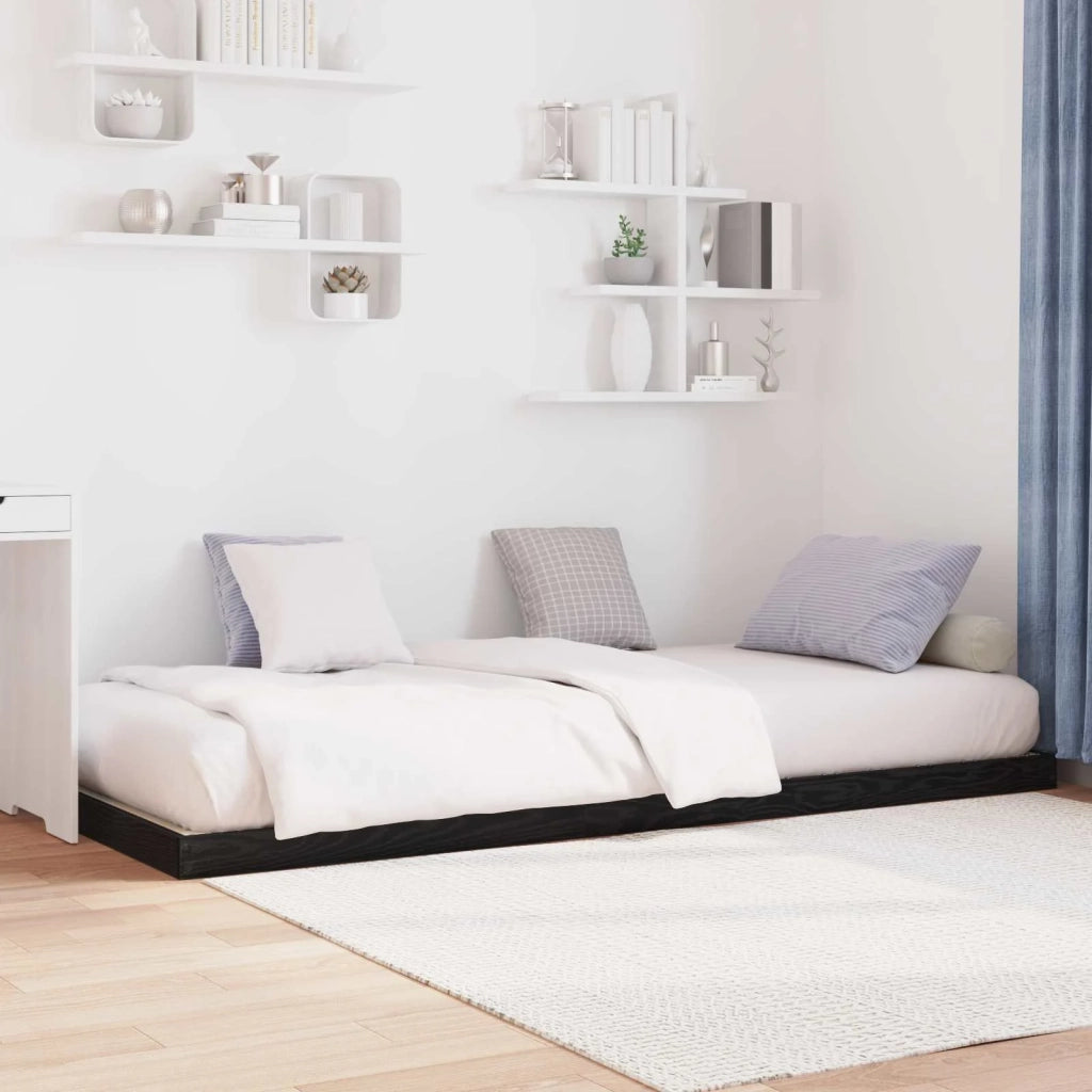 Struttura letto a terra-Giroletto Rovere Nero 90 x 200 cm