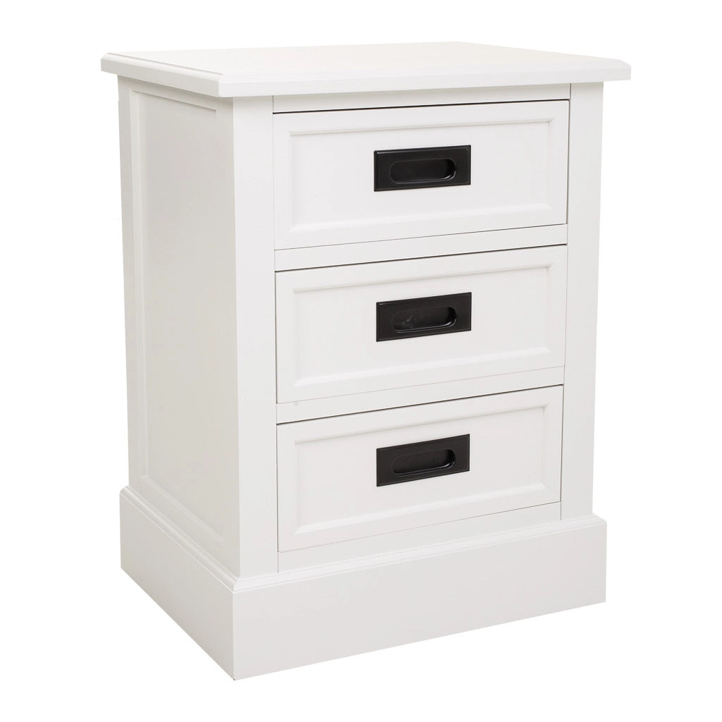 Comodino in legno bianco 45x35x60