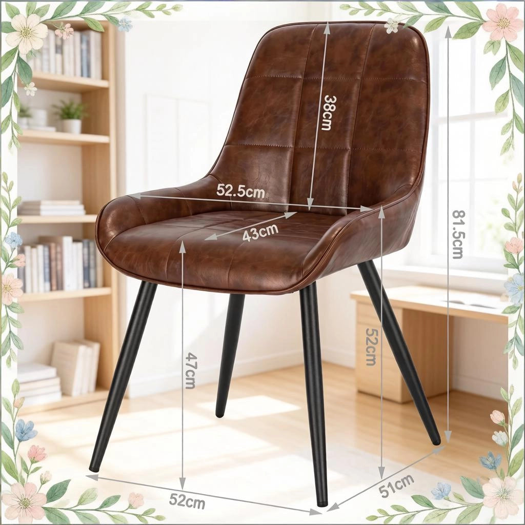 SEDIE DA PRANZO Set da 4 pezzi 47 cm Similpelle Marrone