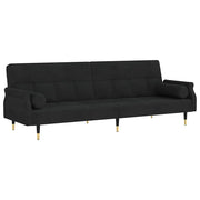 Divano letto | Sof¨¤ letto | Letto singolo con Cuscini Nero in Velluto
