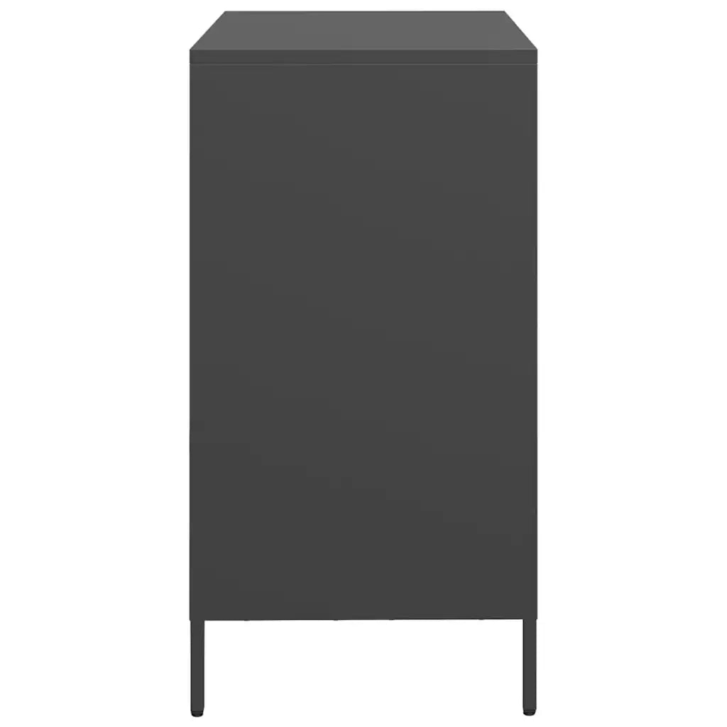 Credenza | Madia | Buffet da pranzo | Armadio da pranzo Nera 68x39x73,5 cm in Acciaio Laminato a Freddo