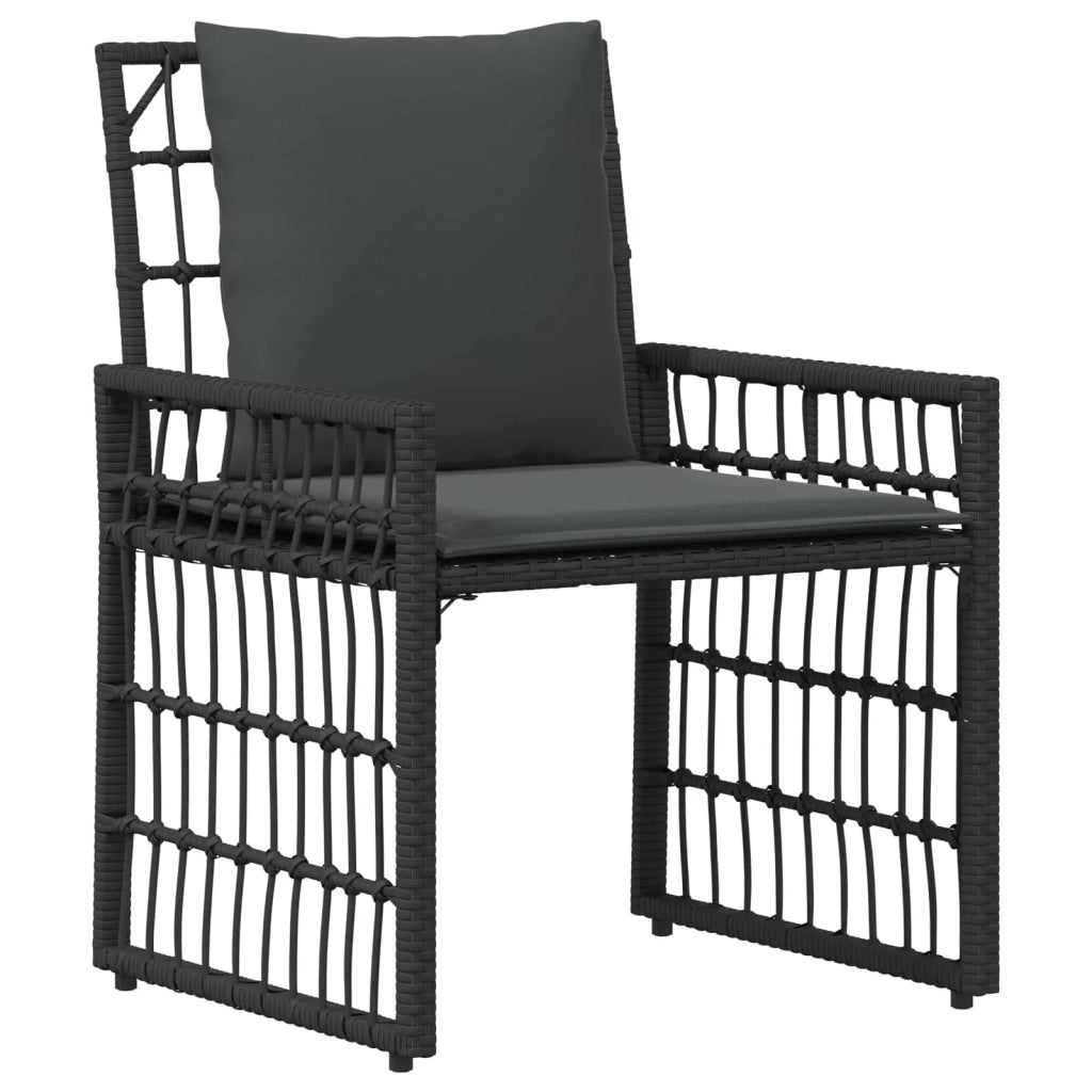 Set di Mobili da Esterno 4 pcs Nero e Grigio scuro 42025133