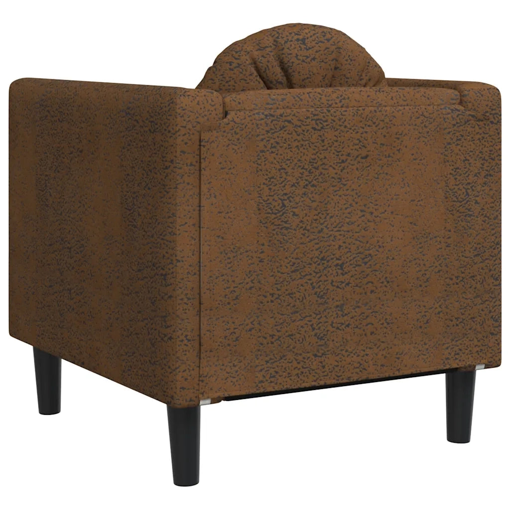 Poltrona | Sedia Relax con Cuscino Marrone in Similpelle Scamosciata