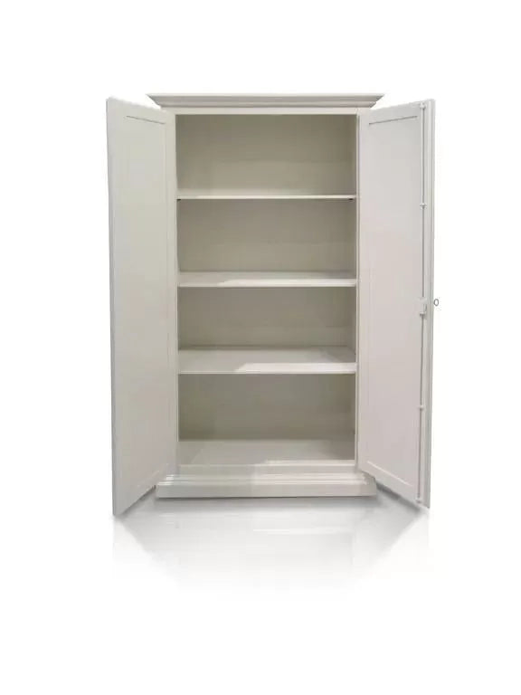 Armadietto dispensa legno bianco 2 porte 3 ripiani 90x45x180 - Mobili 2G