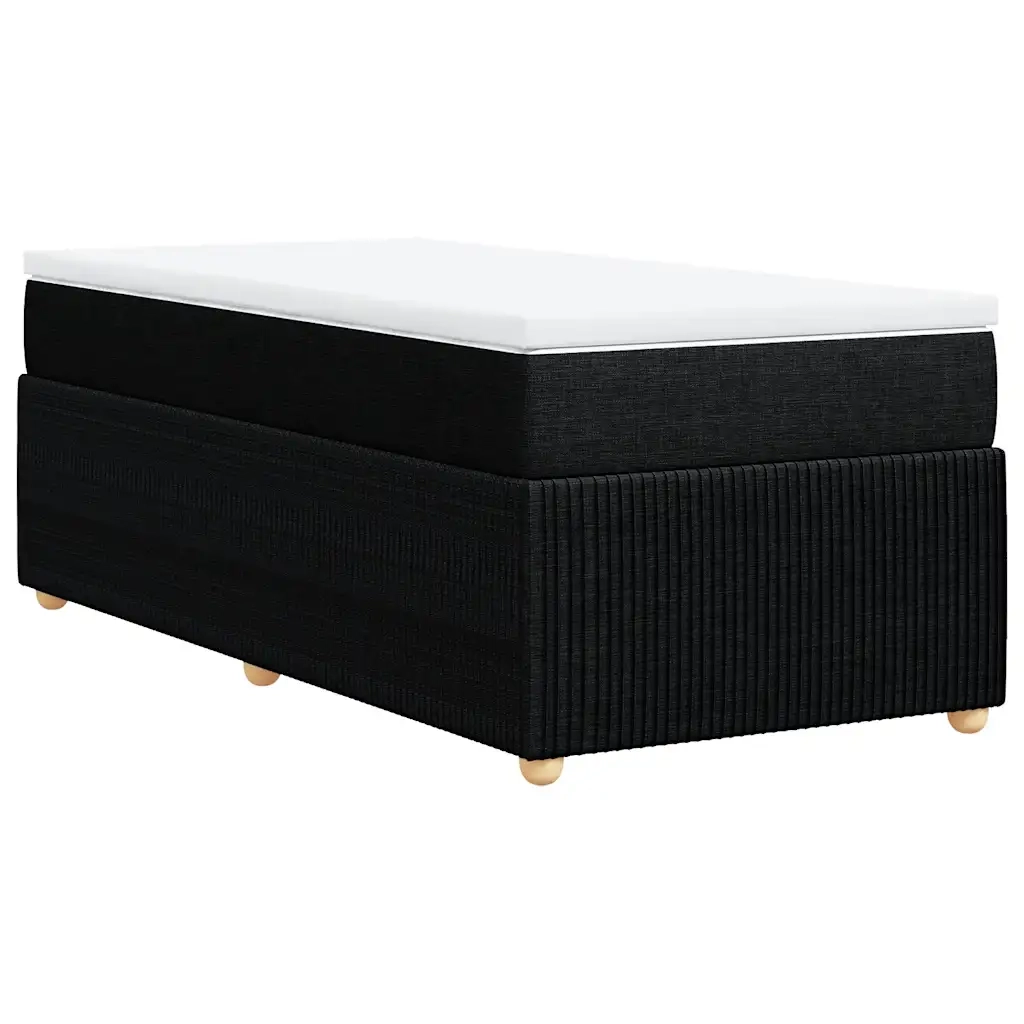 Giroletto a Molle con Materasso-Struttura Letto Nero 90x200 cm in Tessuto 901832