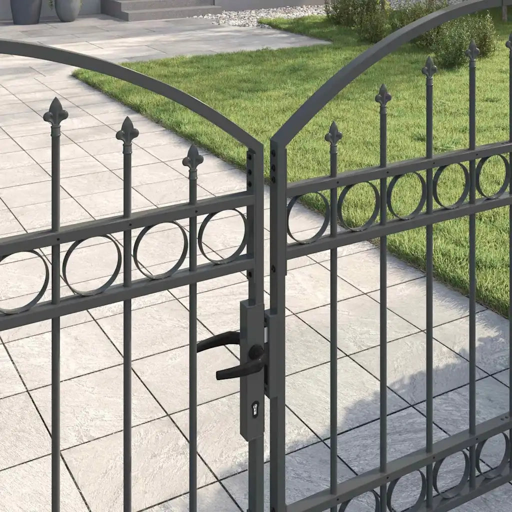 Cancello per recinzione ASSEN 301 x 175,5 cm Acciaio Grigio 42008934
