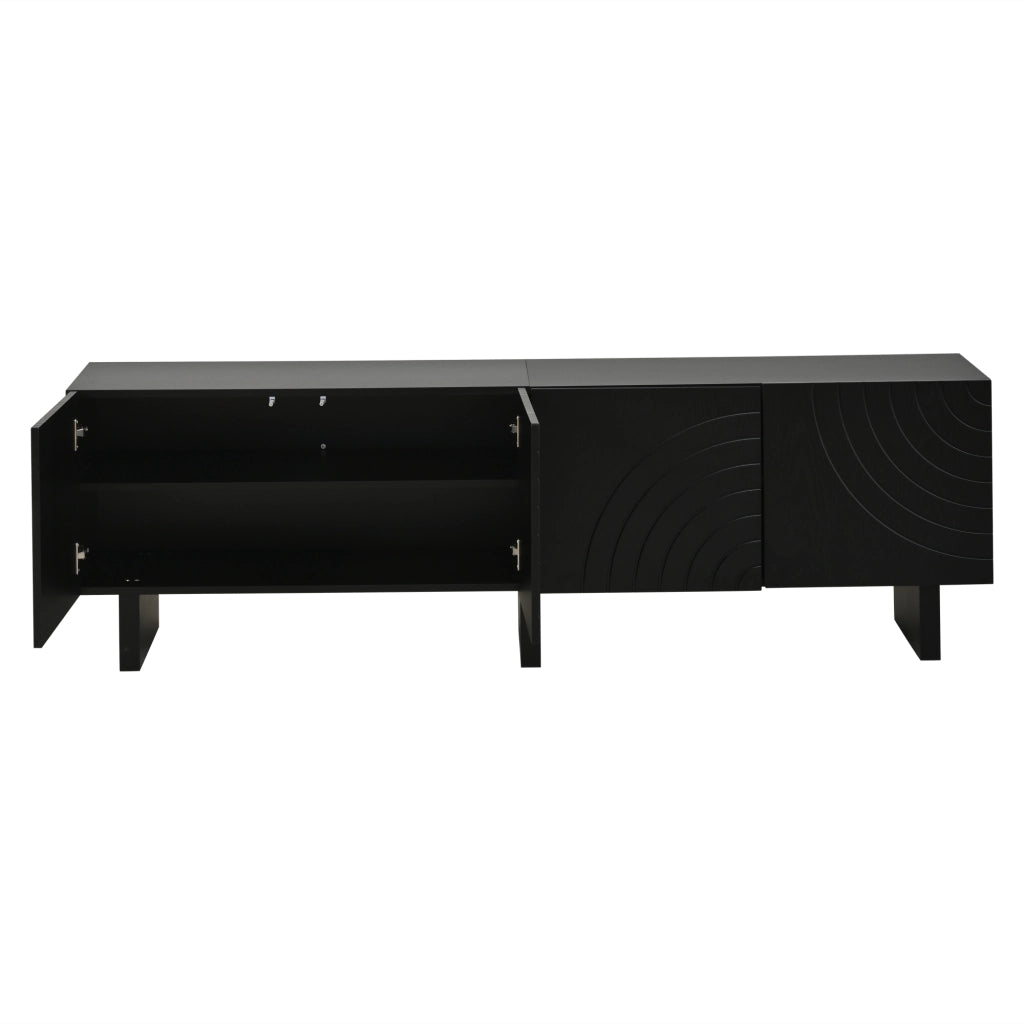 Mobile porta TV nero 180 cm con quattro ante