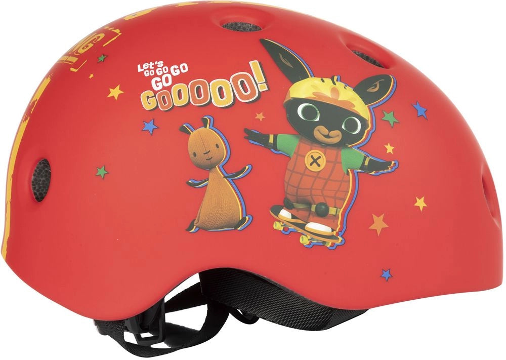 Casco street ciclo-skateboard  bambino coniglietto Bing 48 -52 cm protezione rosso