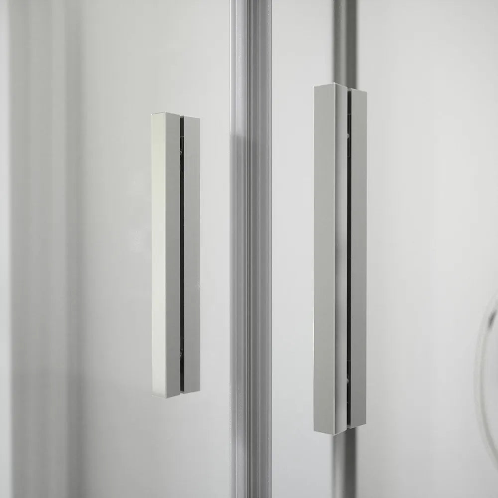Box doccia tre lati 80x100x80cm con porta saloon profili cromati e vetro 6mm anticalcare trasparente h190 | Portofino