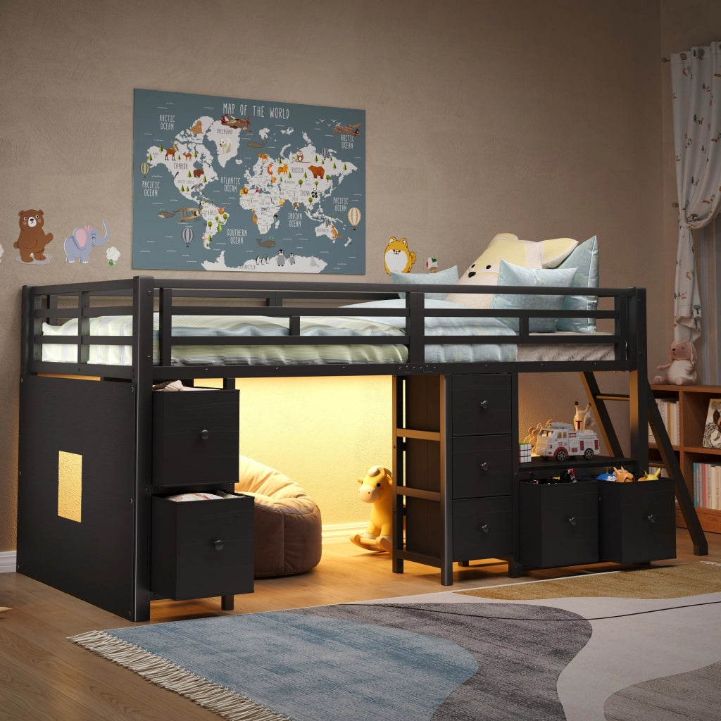 Letto Imbottito 90x200 cm; Nero