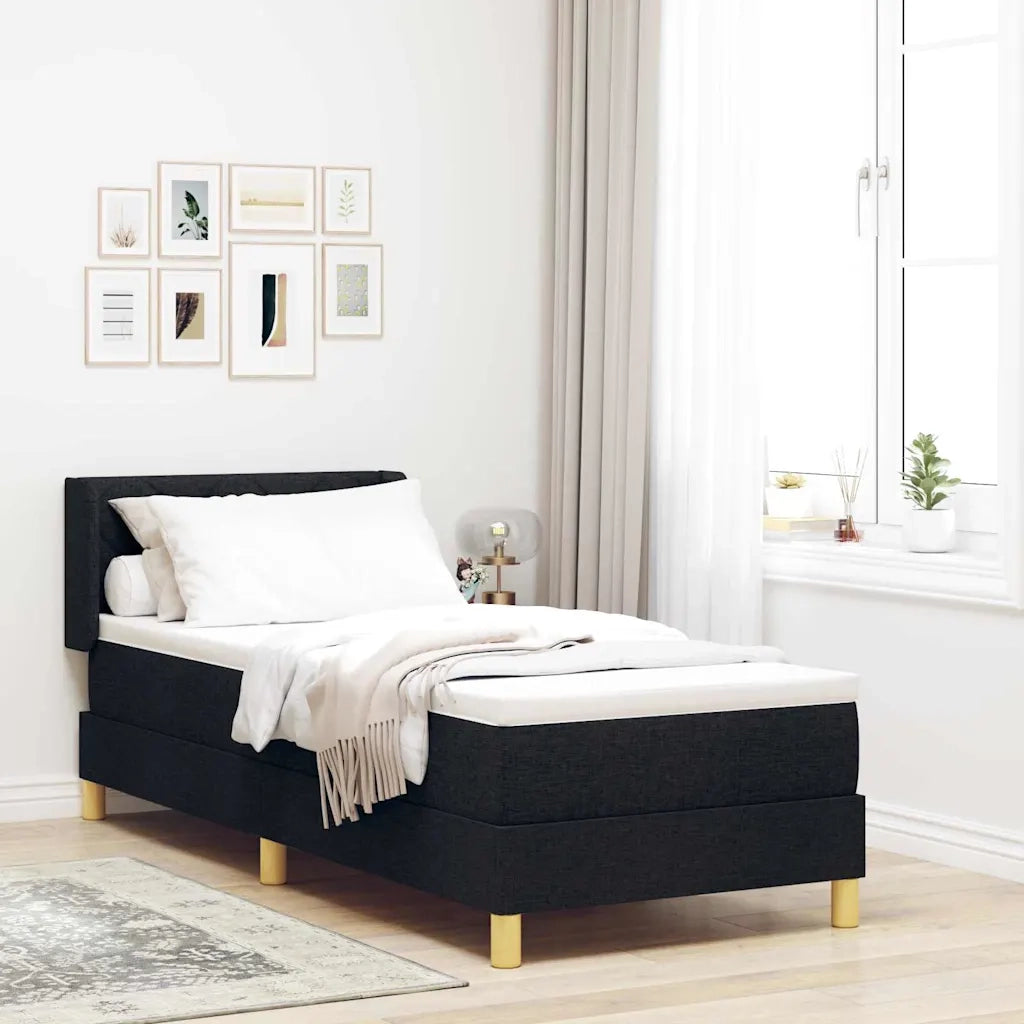 Letto a molle con materasso Nero 200 x 80 cm Tessuto 3341323