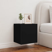 Mobile TV a Parete con Luci LED-Mobile TV a Muro Nero 40,5x35x40 cm