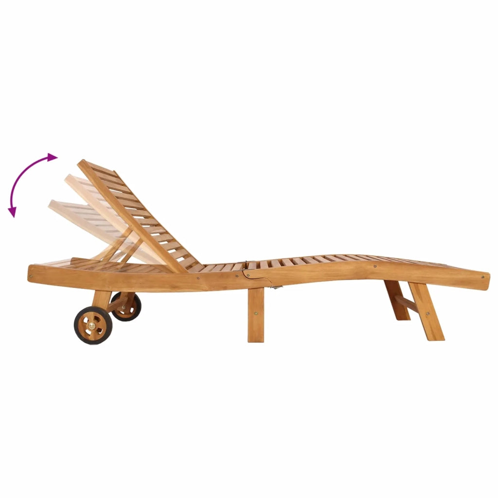 Lettino da sole Marrone Legno di teak solido 42032681