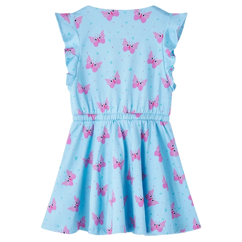 Abito da Bambina con Bottoni Senza Maniche Blu 116 14679