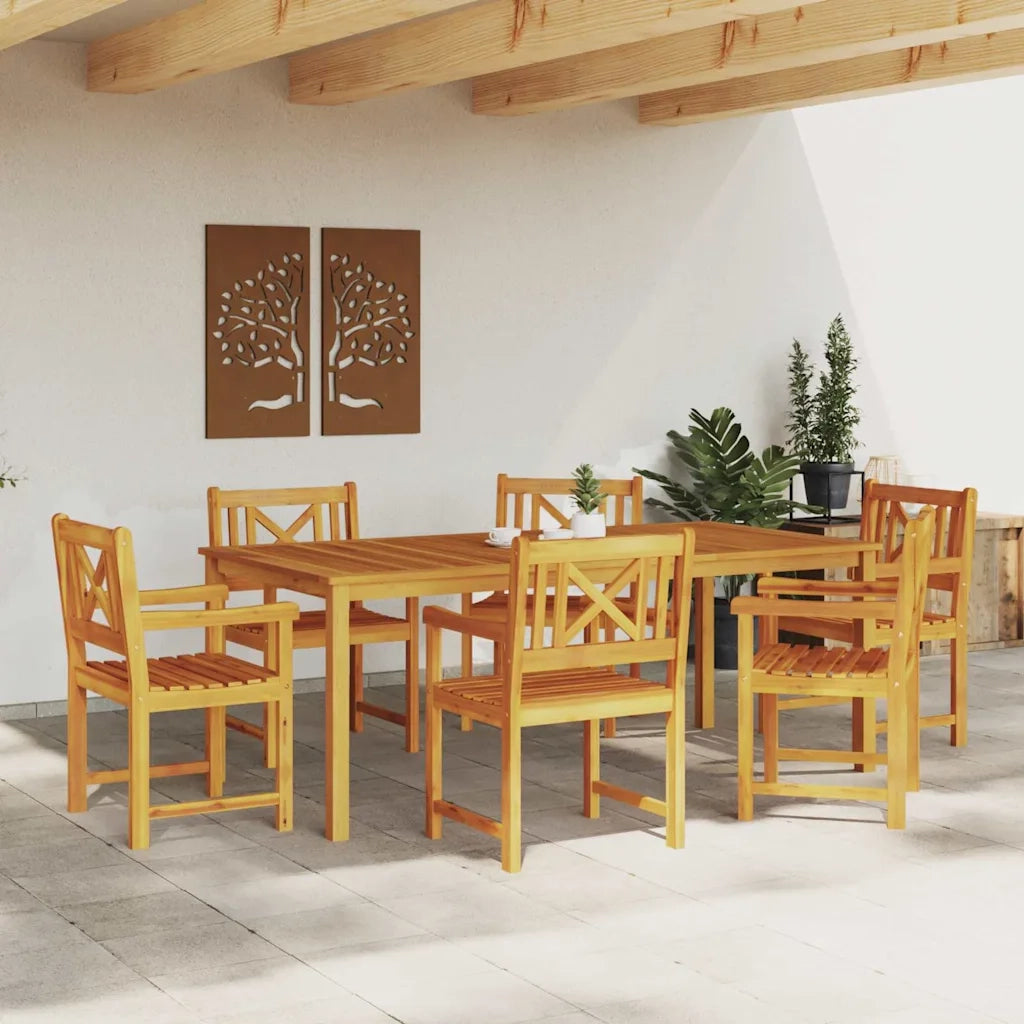 Set da Pranzo per Giardino 7 pcs Marrone 3375654
